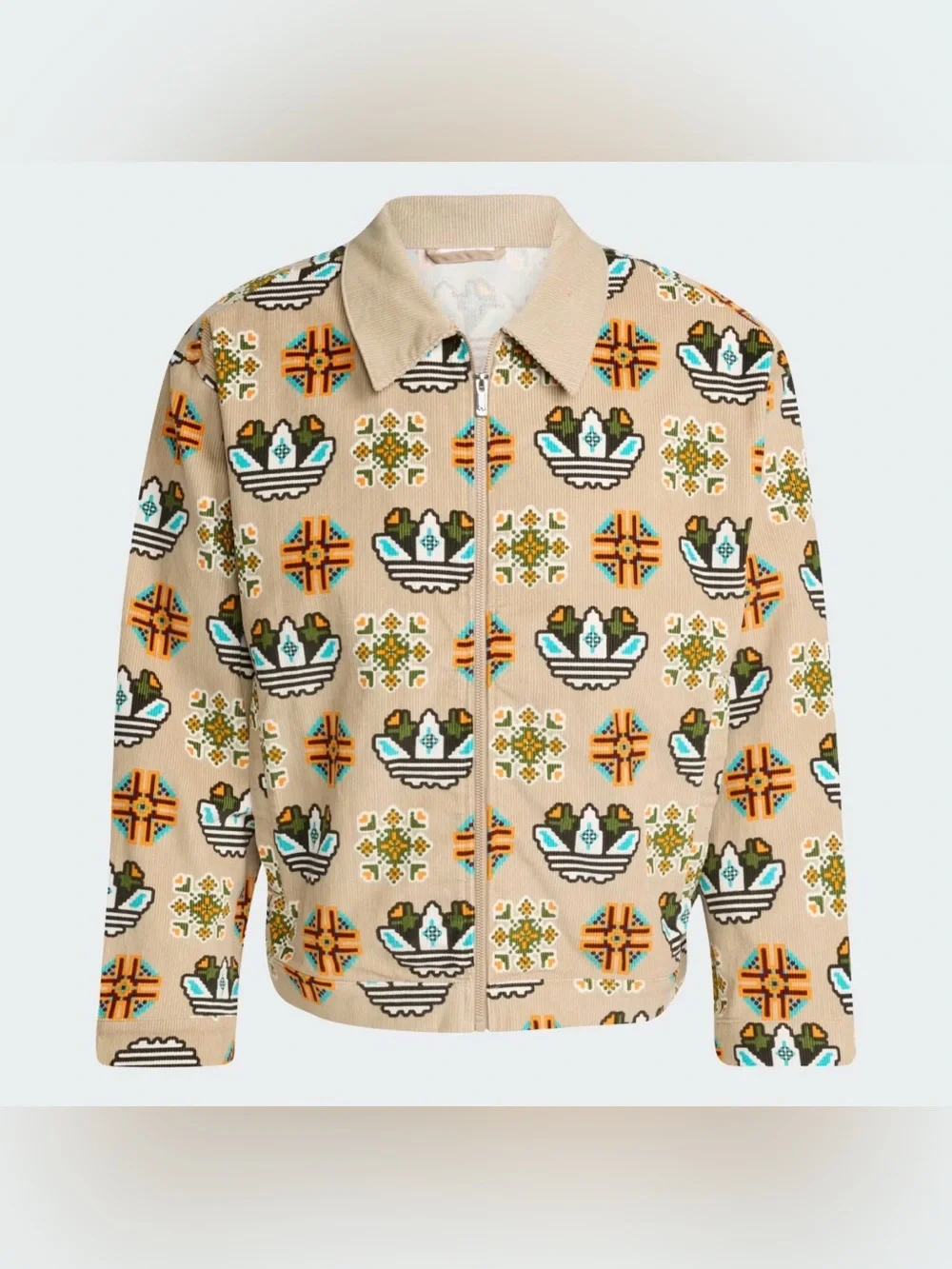 Adidas Originals Men’s 2XL Monogram All Over Print Loose Coach Tan Jacket JY2998